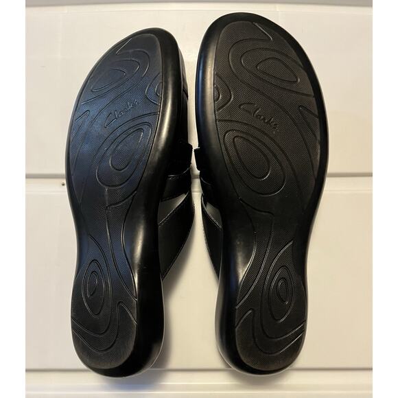 Clarks Slip On Mules Black Leather Comfort Clog Shoes 73735 Women’s Size 8 - Picture 11 of 11